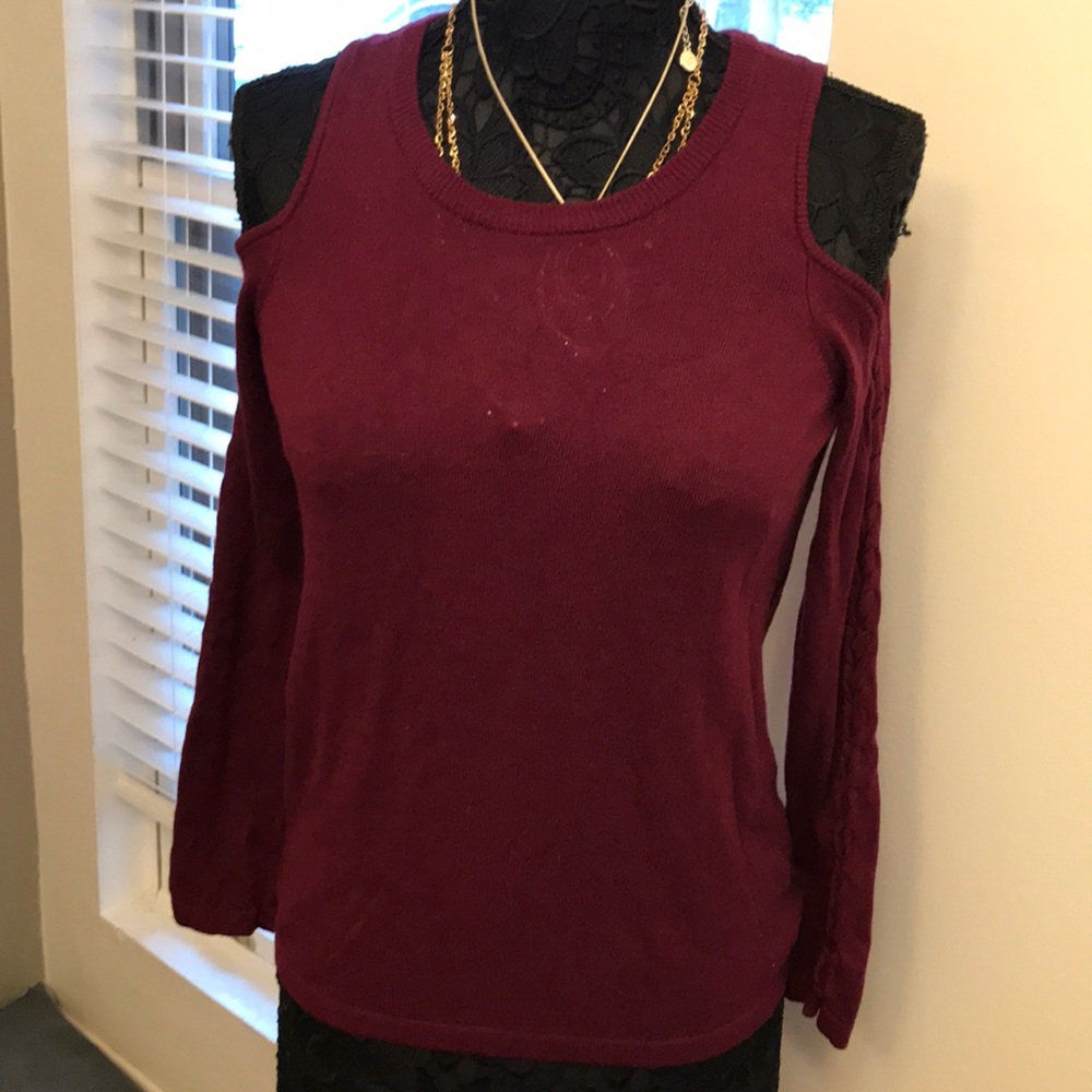 Pink Republic Sweater with open Shoulders size Medium